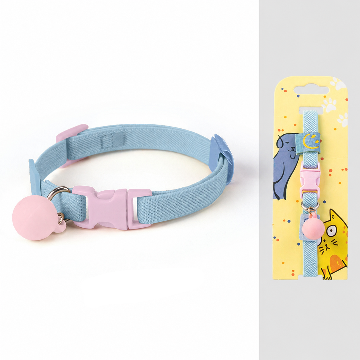 Adjustable Cat Collar with Cute Charm – Soft Lightweight Collar for Cats & Small Dogs