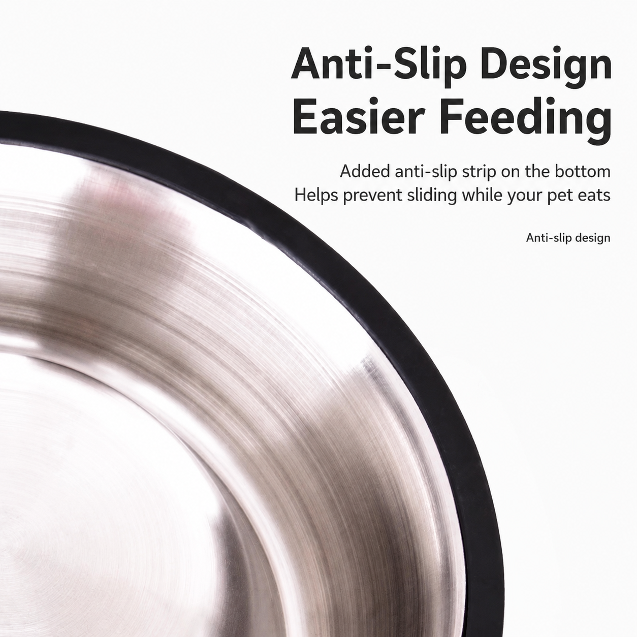 Stainless Steel Non-Slip Pet Bowl – Anti-Tip Food & Water Bowl for Dogs and Cats