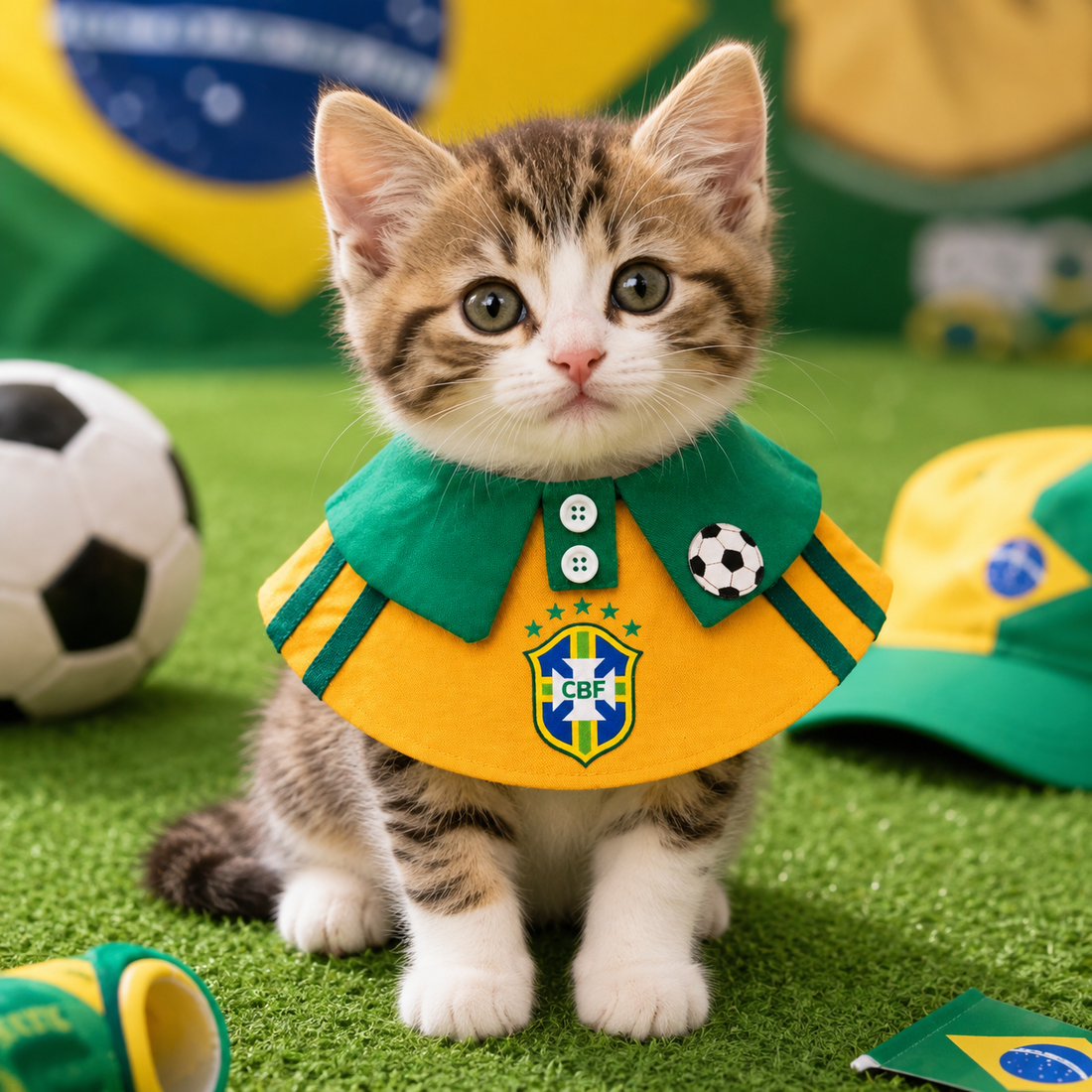 Handmade Football Team-Inspired Pet Bandana Collar – Adjustable Match Day Bib for Cats & Dogs