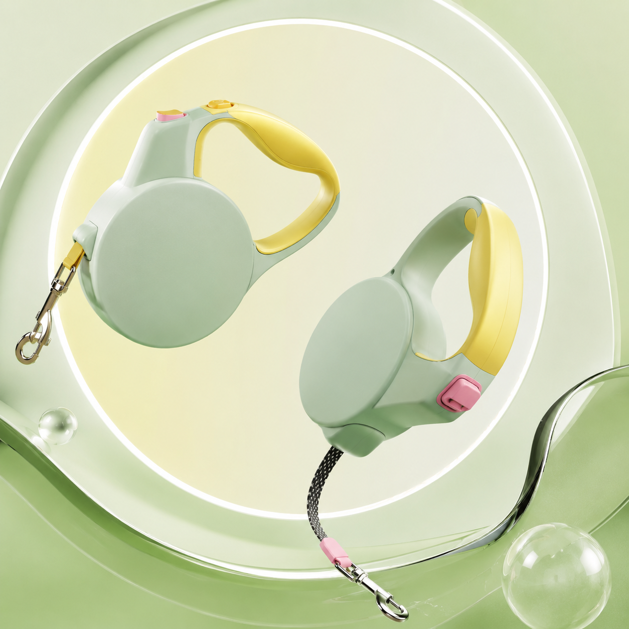 Automatic Retractable Dog Leash with One-Button Lock