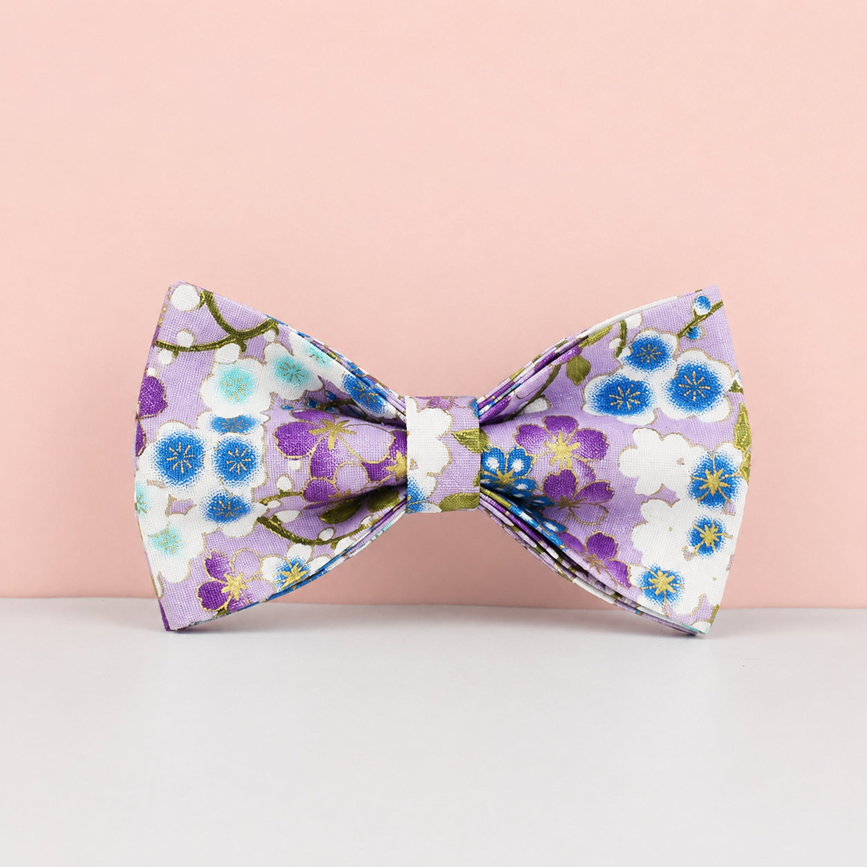 Purple Floral Dog Collar, Leash, Harness & Bow Tie Set – Adjustable Pet Walking Accessories