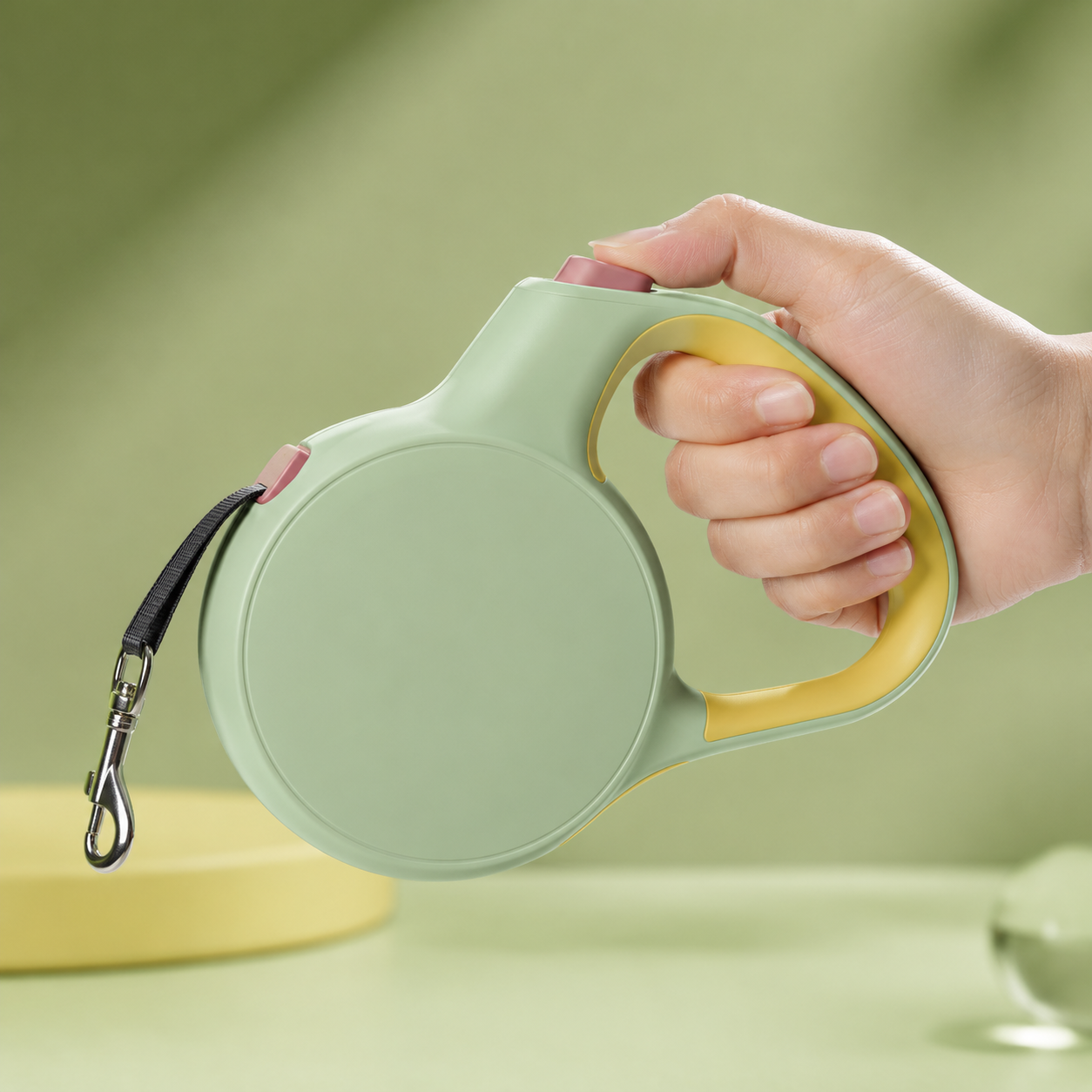 Automatic Retractable Dog Leash with One-Button Lock