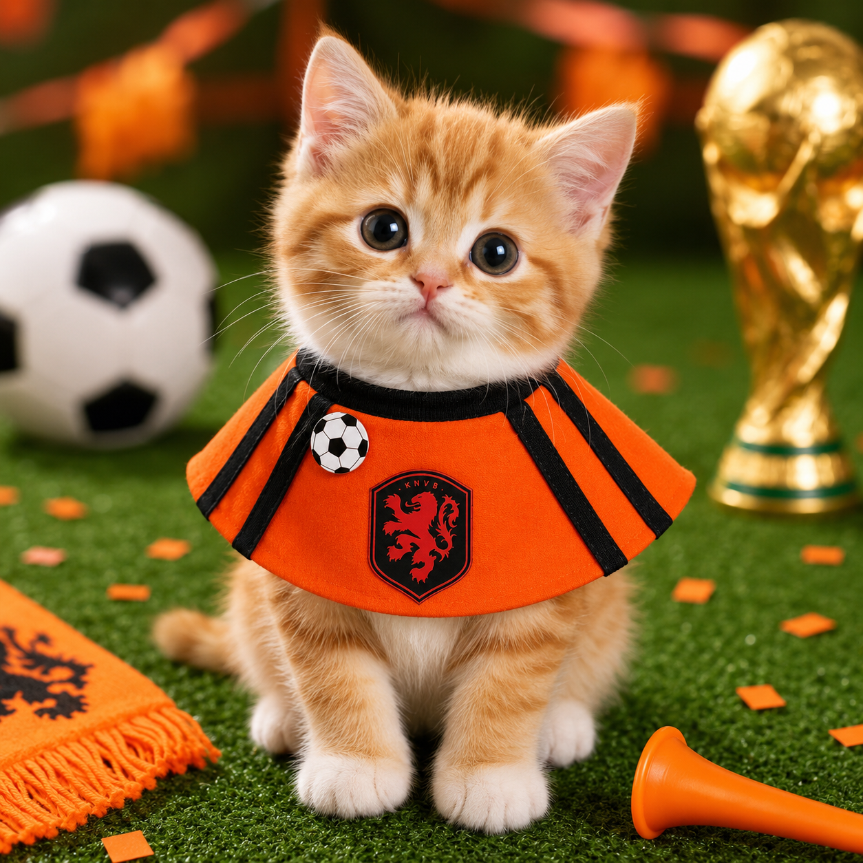 Handmade Football Team-Inspired Pet Bandana Collar – Adjustable Match Day Bib for Cats & Dogs