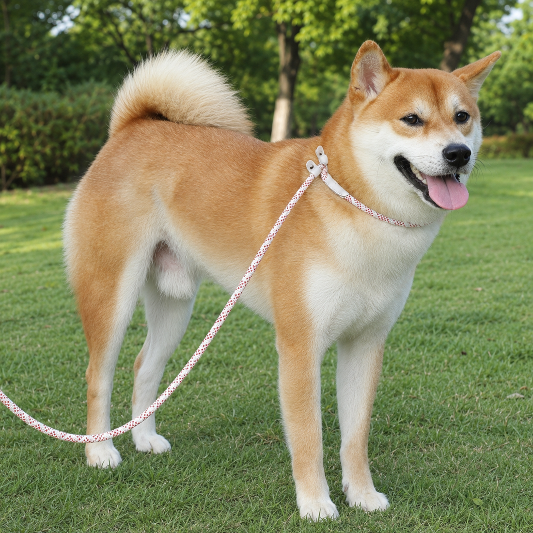Adjustable Slip Lead Dog Leash – Lightweight Nylon Rope Training Leash with Stopper