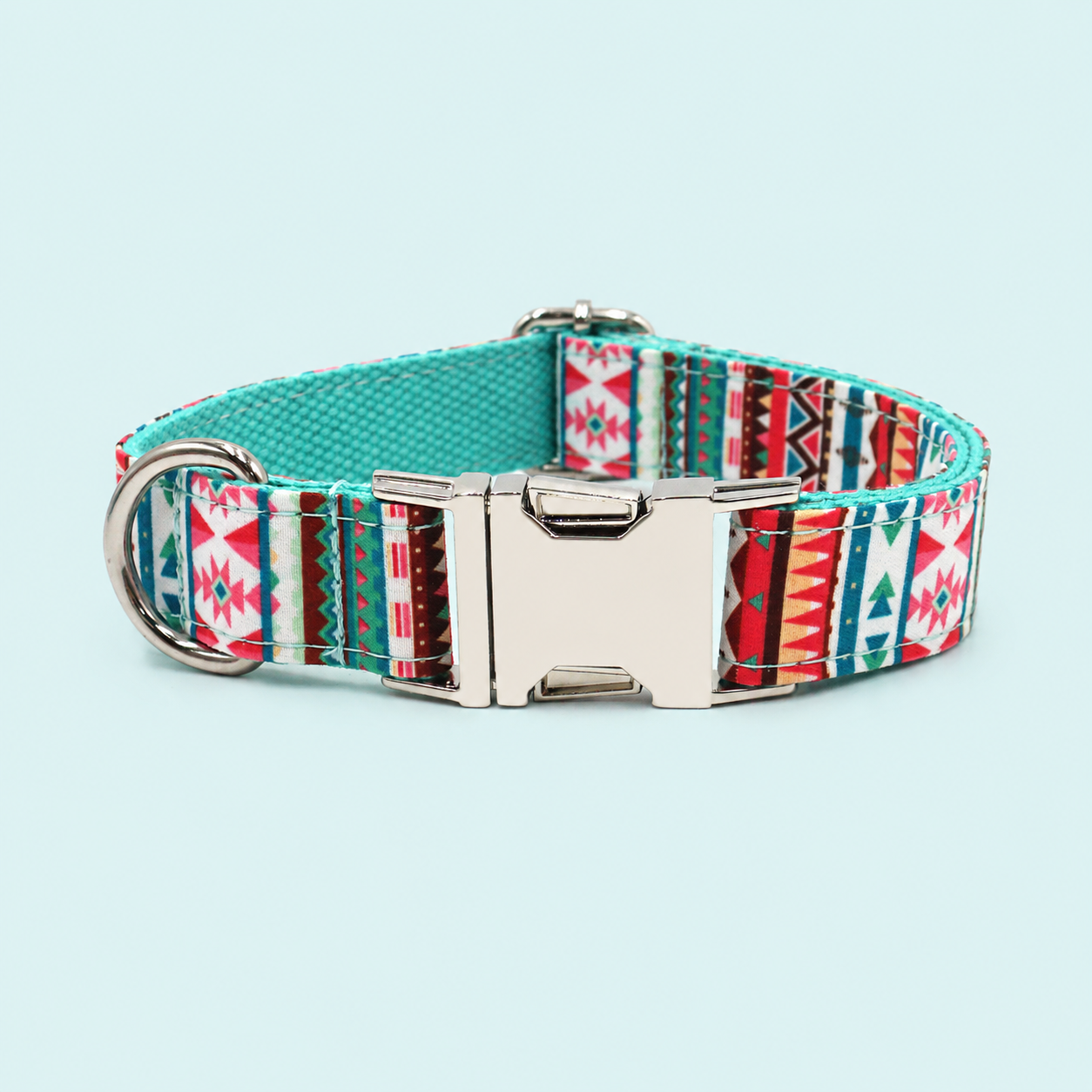 Adjustable Patterned Dog Collar with Gold Metal Buckle