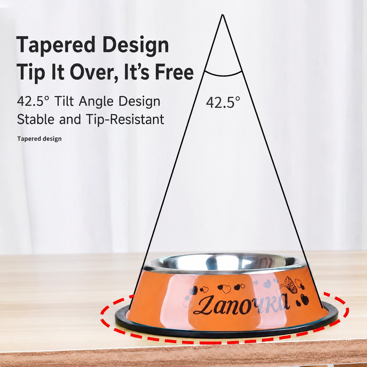 Stainless Steel Non-Slip Pet Bowl – Anti-Tip Food & Water Bowl for Dogs and Cats