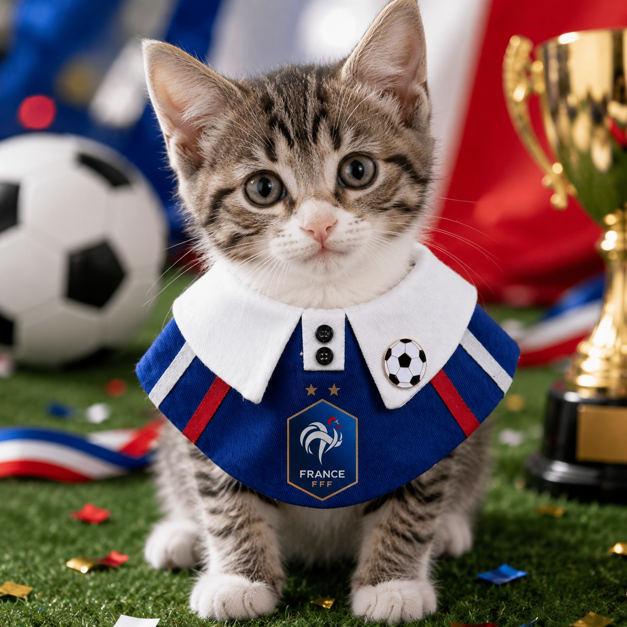 Handmade Football Team-Inspired Pet Bandana Collar – Adjustable Match Day Bib for Cats & Dogs