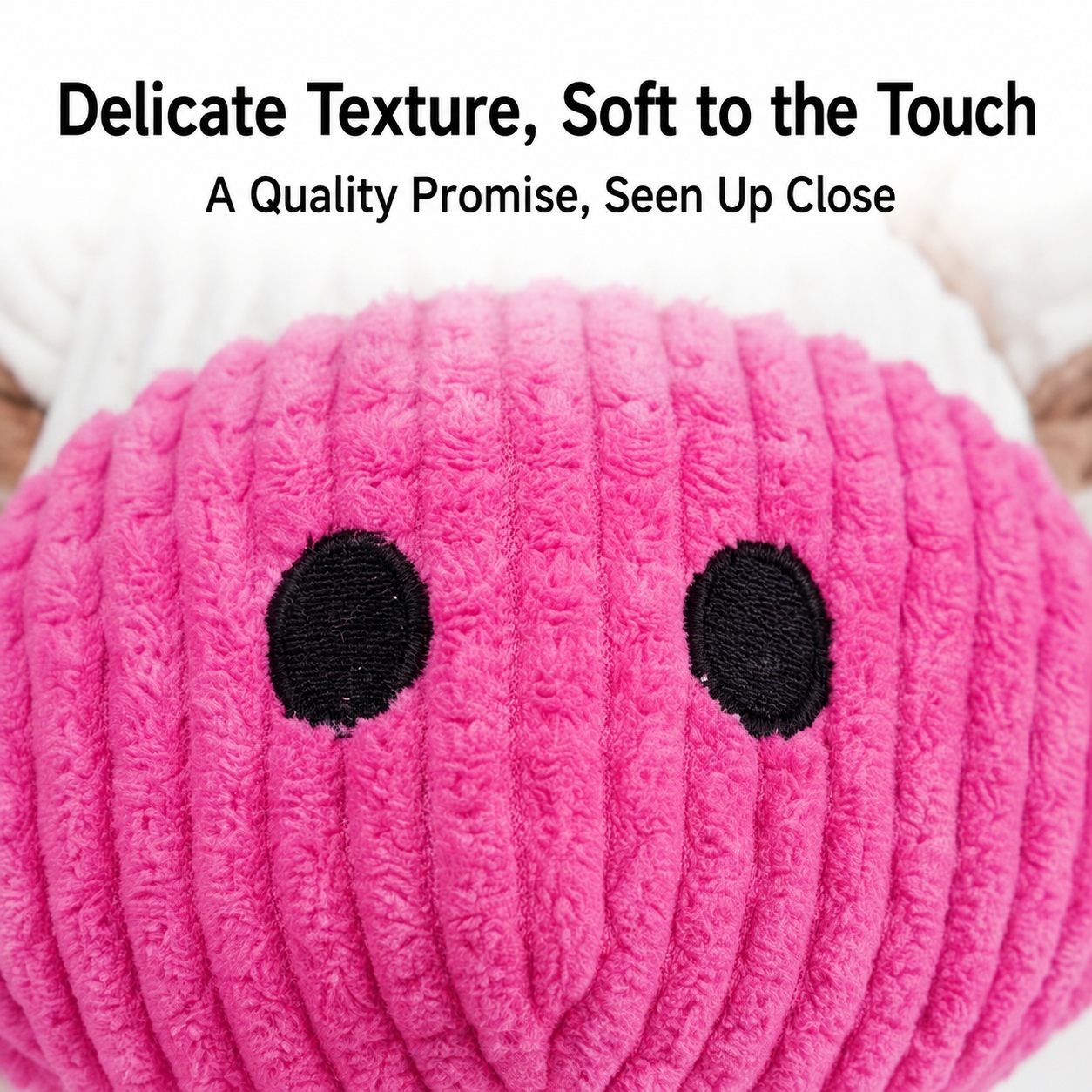 Squeaky Corduroy Cow Plush Dog Toy – Soft Interactive Chew & Cuddle Toy